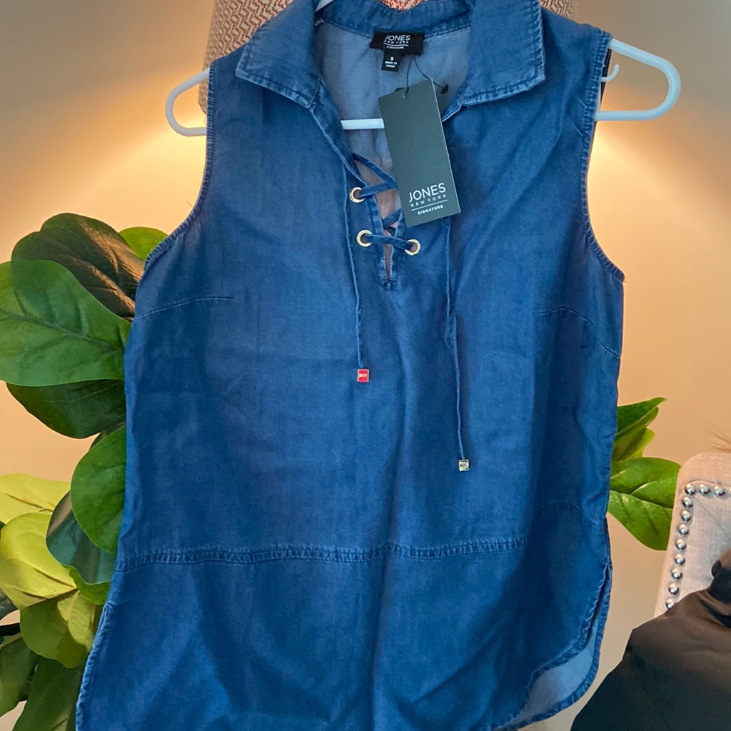 Jones New York Sleeveless Denim Tank Brand New And Tagged